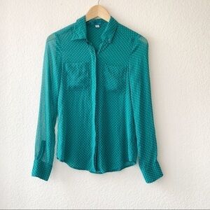 Pim + Larkin Green Polka Dot Button Down Shirt